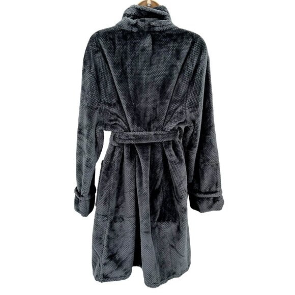Maison & Jardin Womens Plush  Dark Gray Soft & Cozy Robe One Size Fits Most - Picture 3 of 8